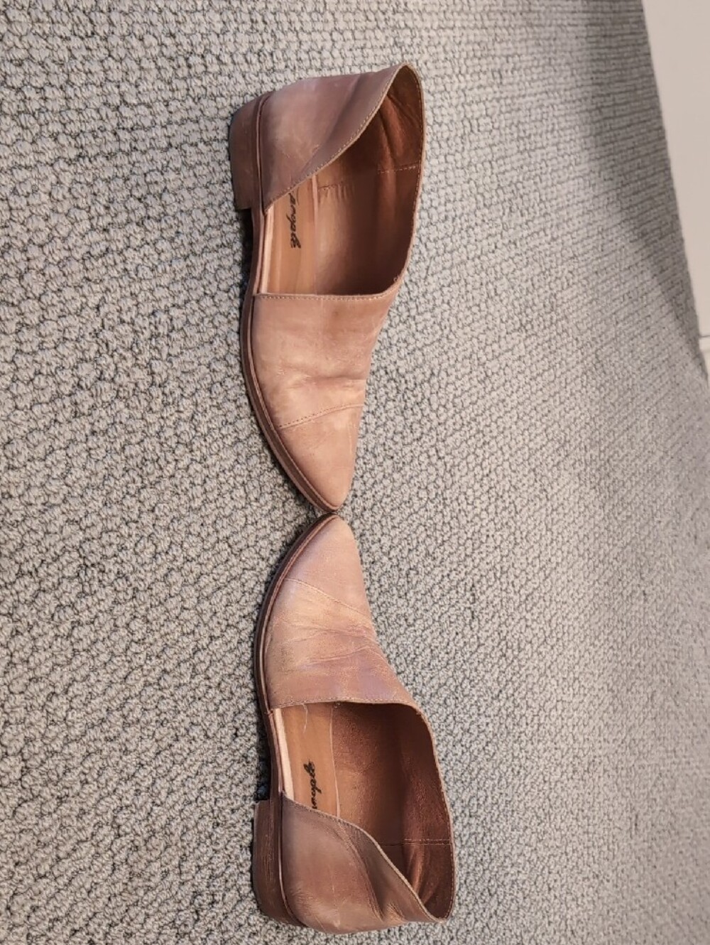 Free People Blush Tan Leather Pointed D'Orsay Flats - Picture 4 of 7
